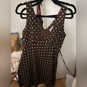 Princess Polly Chocolate Polka Dot Backless Dress